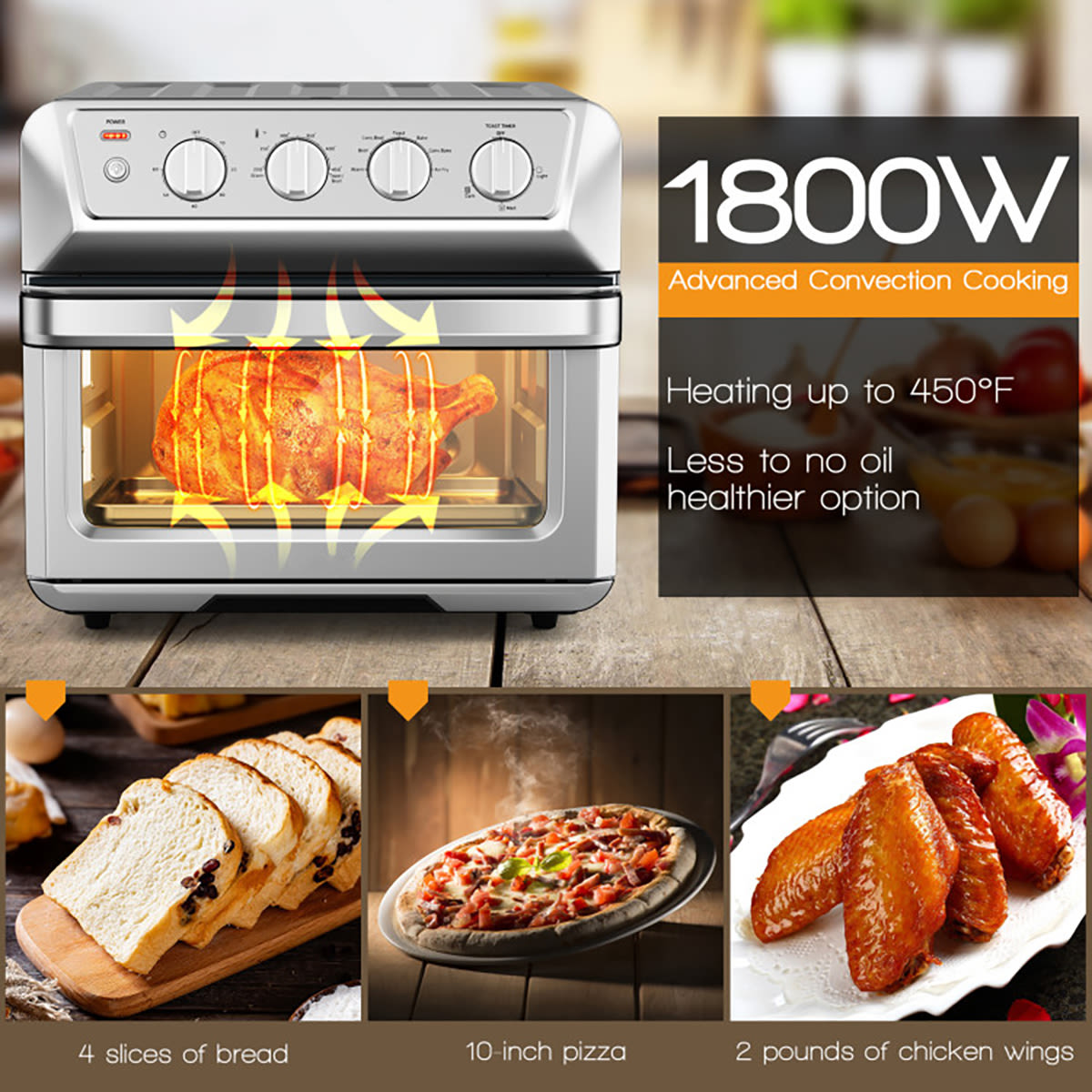 7-in-1 Professional Convection Air Fryer Toaster Oven