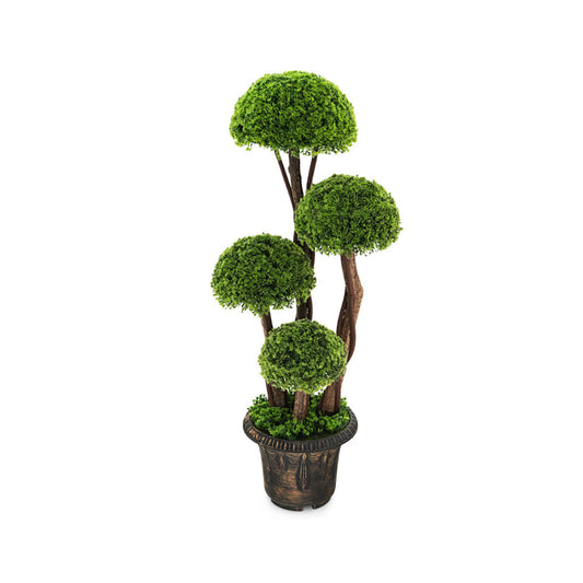3' Artificial Cedar Topiary Tree with Rattan Trunk