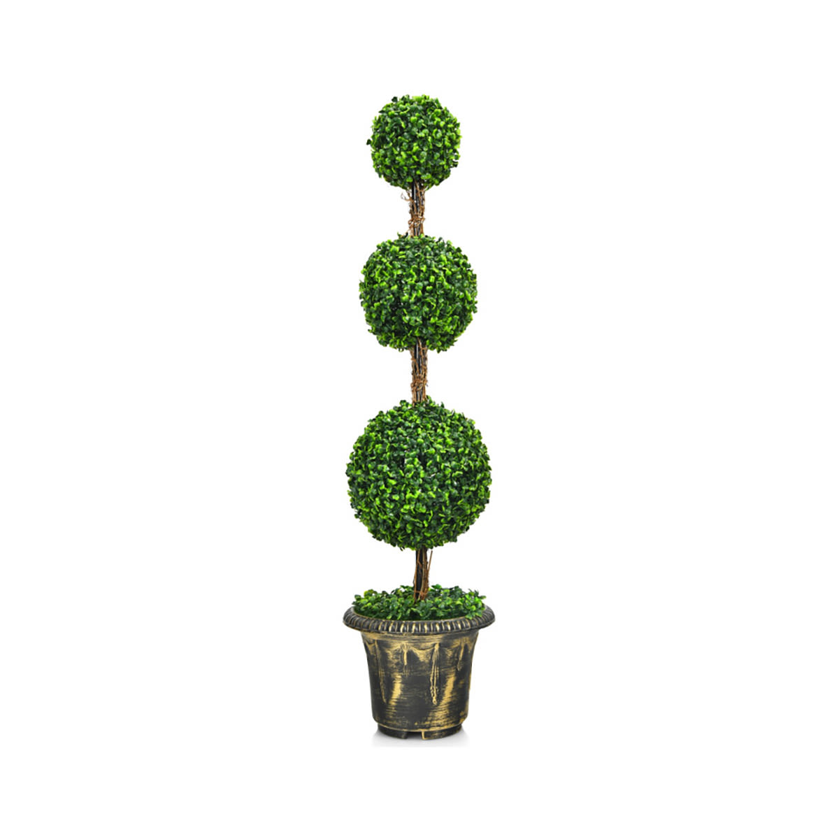 4' Artificial Topiary Triple Ball Tree