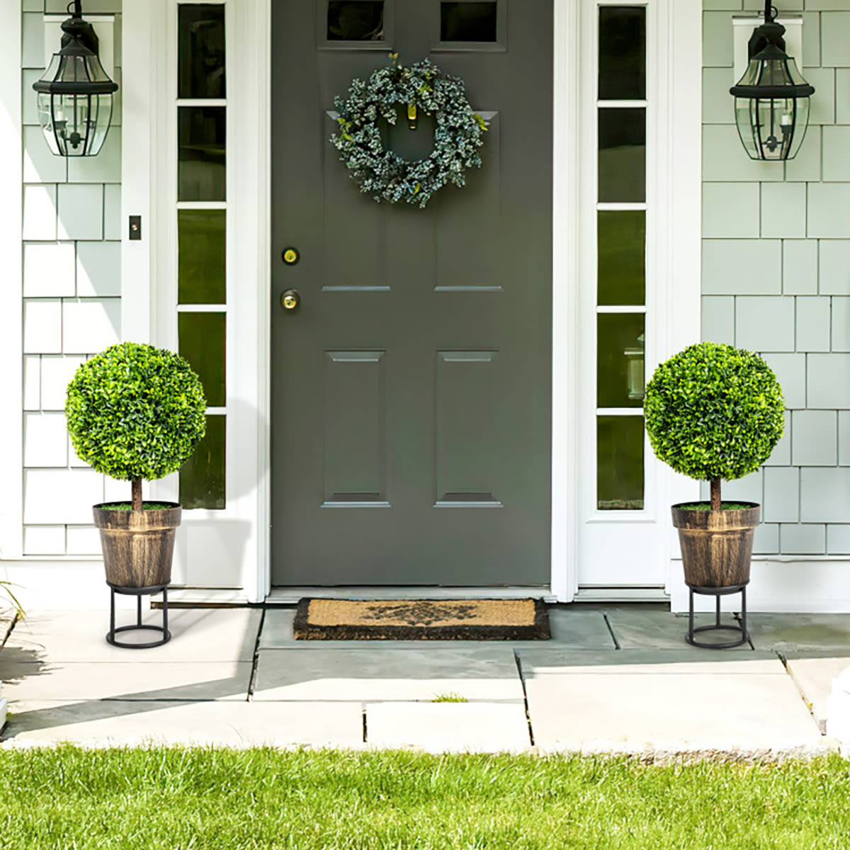 Artificial Ball Trees with Natural Look (Set of 2)