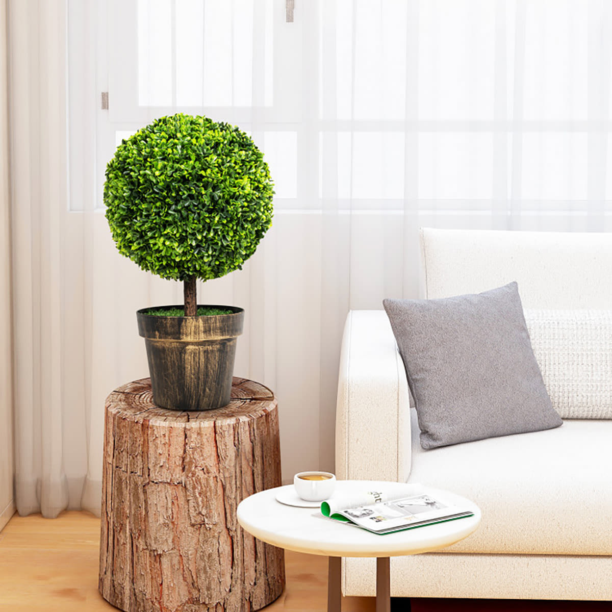 Artificial Ball Trees with Natural Look (Set of 2)