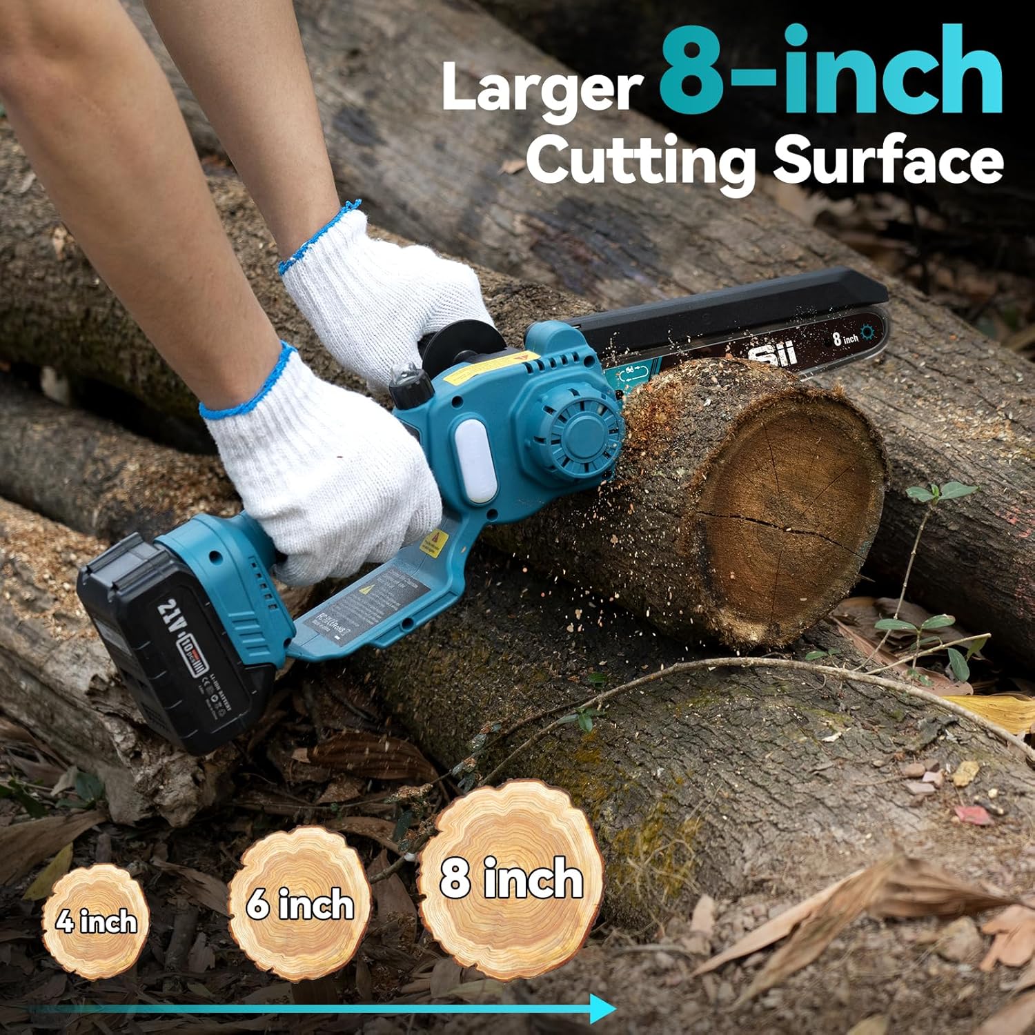 Seesii 2 in 1 Cordless 8 inch Pole Saw & Mini Chainsaw